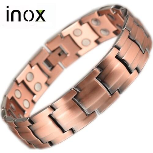 Inox Jewelry Pure Copper life Bracelet Bangle For Men Women Health Magnetic Therapy Hand Bracelets