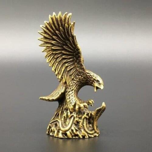 China exquisite brass Eagle and snakes small statue