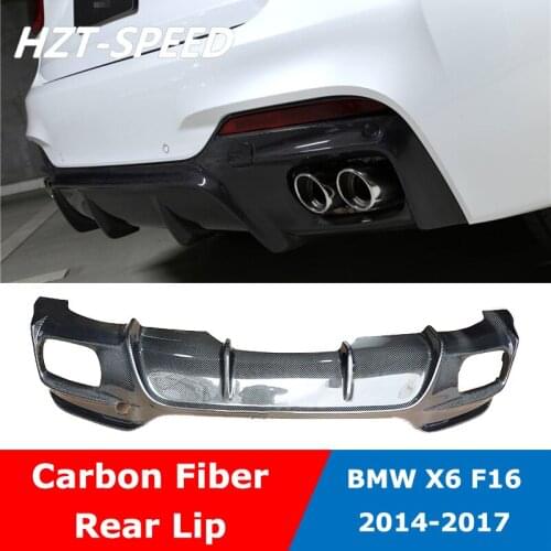 F16 3D Style Car Body Kit Carbon Fiber Rear Bumper Lip Spoiler Diffuser For BMW X6 Series M-Sport Version 2014-2017
