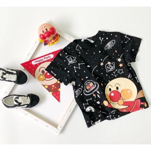 Tonytaobaby Summer New Boys and Girls Cartoon Flying Star Full Print Short Sleeve T-shirt