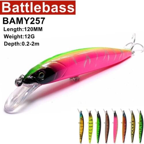BATTLEBASS Hot model 120mm 12g Tungsten weight system SP fishing lures assorted colors minnow crank wobbler crank bait