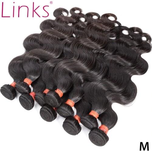 Links Brazilian Hair Weave Bundles 10Pcs/lot Body Wave 100% Human Hair Weaving Natural Color Remy Hair 8- 40 28 30 32 inch