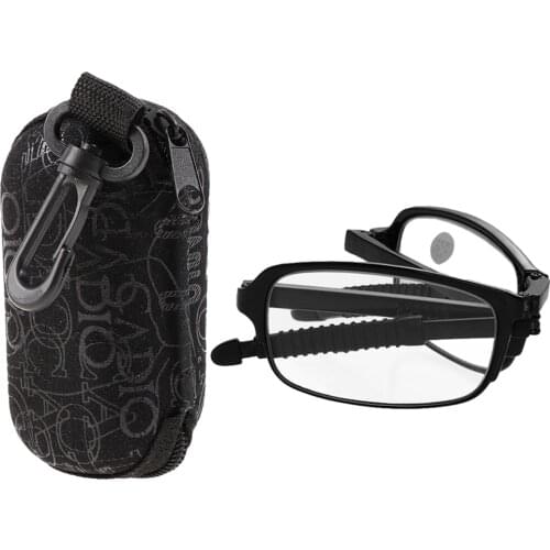 Fashion Design Reading Glasses With Case Men Women Folding Small Frame Black Metal Glasses With Original Box Portable Eyewear