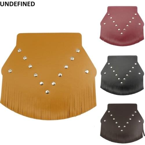 Motorcycle Fender Mudguard Cover Front Leather Mud Flap w/Fringed For Indian Old School Chieftain Chief Vintage Custom