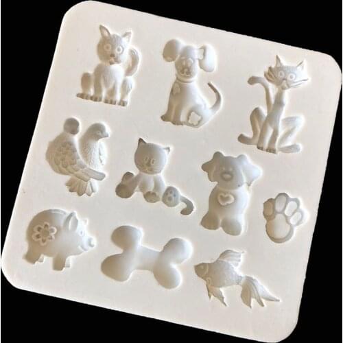 Cartoon animal footprints, goldfish modeling, sugar turning silicone mold, cake chocolate decorative mold