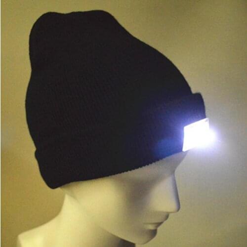 Soft Comfortable 5 LED Lighted Cap Winter Warm Beanie Angling Camping Hat Illuminated Led Fishing Cap