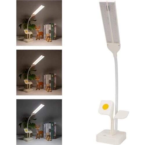 Super Bright Two Head LED Desk Lamp For Office Reading USB Rechargeable Dimmable 3 Lights Adajustable Bedside Touch Table Lamp