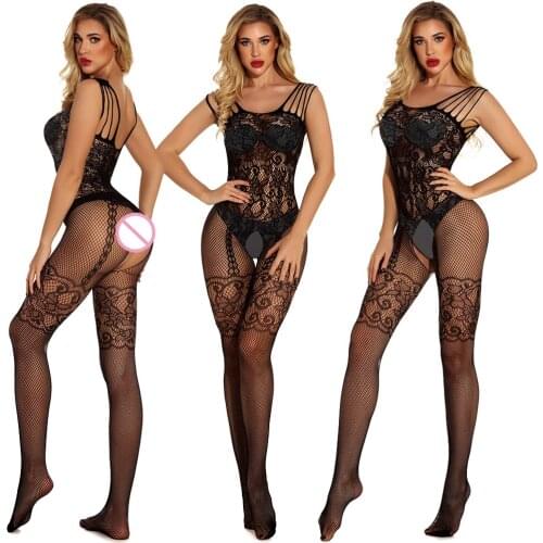 Lingerie Bodysuit Underwear Open Crotch Women Sleepwear sexy Transparent Fetish Erotic Teddies Sexy Body Baby Boll Costume Mujer