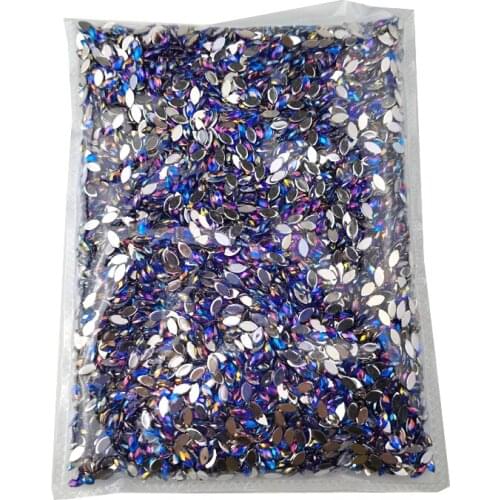 Wholesale 10000pcs/bag Acrylic Flatback Horse Eye Shape Rhinestones Multi Colors AB Glue on Stones For diy Crafts