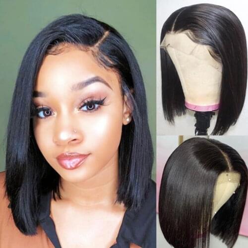 Hairmoda Straight Bob Human Hair Wigs 4X4 Lace Closure Bob Wigs Straight Short Bob Wig Brazilian 13x4 Lace Front Human Hair Wigs