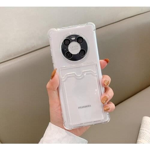 Shockproof Silicone Phone Case For Huawei P30 P40 Pro Lens Protection Case on Huawei Mate 30 40 Nova 5 6 7 8 Card Back Cover