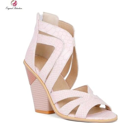 Women Gladiator Sandals Vintage Snake Print Back Zipper Shoes Summer Peep Toe Blue Brown Snakeskin Cross Wrap Patent High Heels