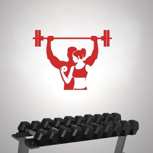 Gym Couple Guy Flexing Wall Art Gym Sticker for Home And Fitness Gym Decoration Removable A002412