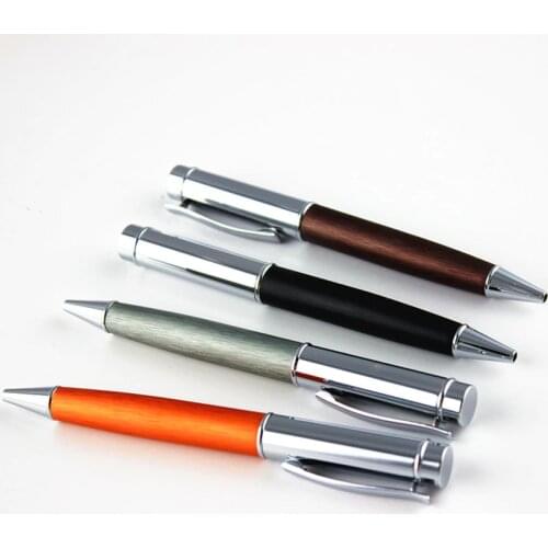High Quality school pen luxury rosewood Pen Metal Roller ball Pen with Gift Case Office Supplies Ballpoint Pens