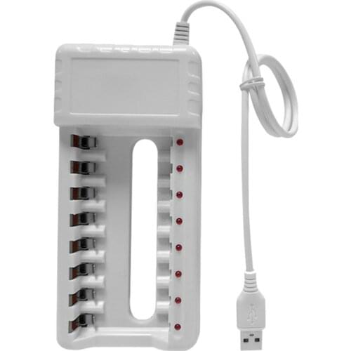 Universal USB Output Battery Charger 8 Slot Adapter For AA/AAA Battery Rechargeable smart Charge Battery Charging Tools