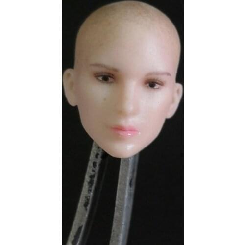 In Stock 1/12 Scale Female Monk Head Sculpt Model Beauty Bald Head Carving Toys Fit 6" Action Figure Body Doll