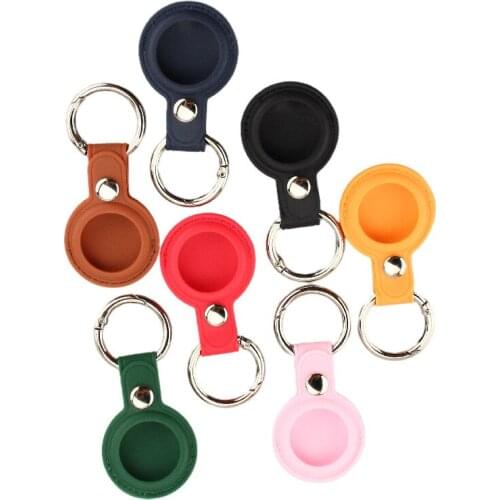 PU Leather Protective Cover for Apple AirTags Case Keychain Locator Tracker Protector Sleeve Cases For Airtag Anti Lost Shell