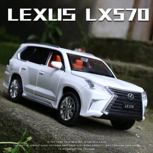 1:32 LEXUS LX570 SUV Alloy Car Diecasts Toy Vehicles Metal Sound Light 6 Open Doors Collection Car Model Simulation Toy For Kids