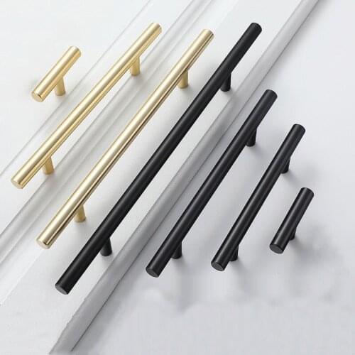 1PCS Black Golden Cupboard Handle Solid Brass Knobs Cabinet Pulls for Wardrobe Door Window Drawer Furniture Hardware Accessories