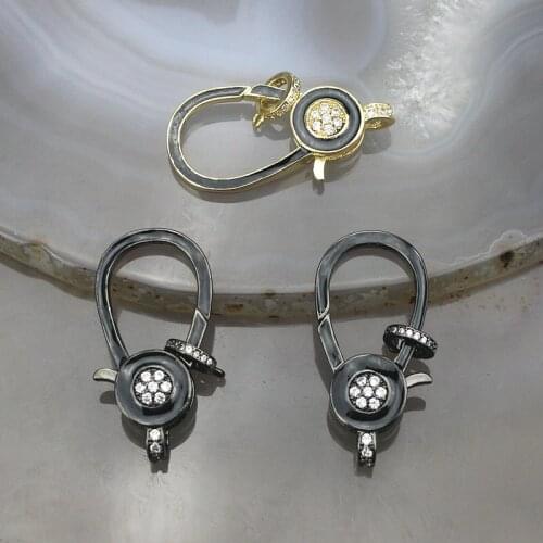 16*35mm 10pcs/lot Fashion colorful cz clasp ,cubic zirconia micro pave accessories,closure bracelet/necklace component