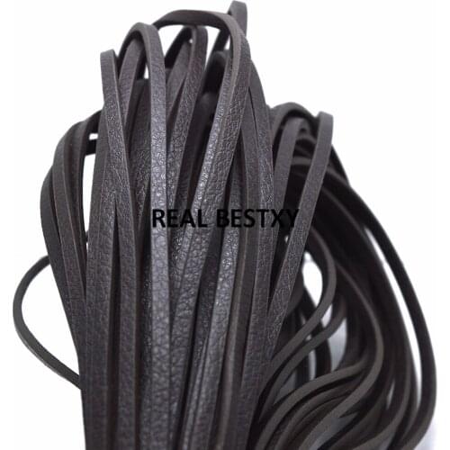2meter/lot approx 4*2mm brown leather Cord Leather Lace DIY Handmade Beading Bracelet Jewelry Making Flat Strings wholesale diy