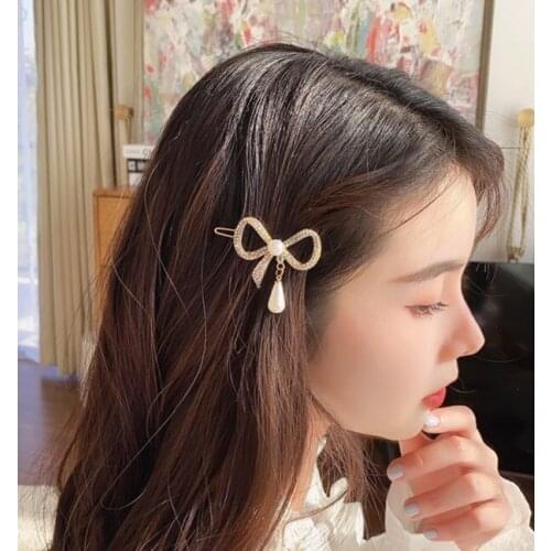 20PCS/lot Simulated Pearl Butterfly Clip Frog Hair Clips for Girls Wild Lady Hairpin Cute Temperament Headdress Hair Accessories