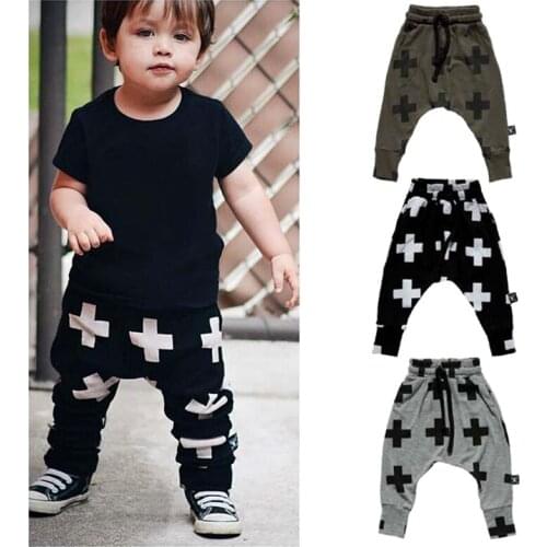2017 Retail Kids Trousers Boys Harem Pant Cross Star Childrens Girls Clothing Cotton Full Pencil Trousers Unisex Baby Pants