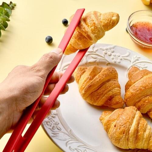 29cm Lengthen Silicone Food Tongs Barbecue Clips Bread Baking Cooking Tong Gripper Outdoor Grilling Steak Clamp Tweezers Clip