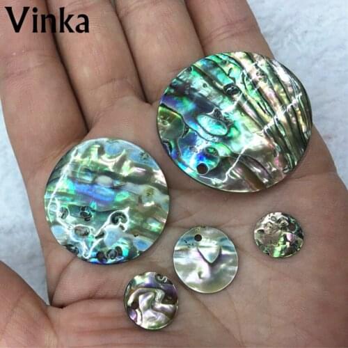 30pcs Natural black shell MOP good quality round shape with hole pendant Jewelry accessories