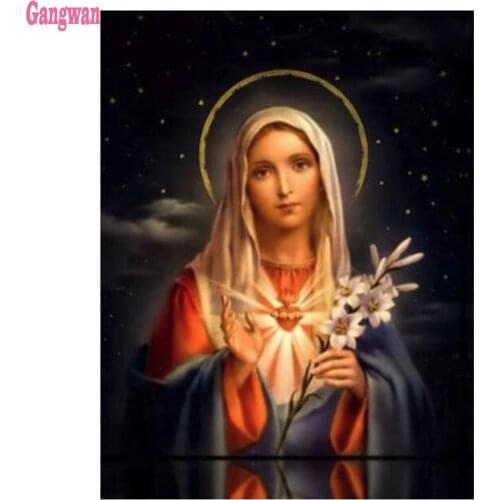 5D DIY diamond painting Holy Marina pattern diamond embroidery religion icon cross stitch rhinestone wall sticker home decor art