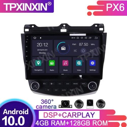 128G Android 10 For Honda Accord 2003-2007 Car Multimedia Player GPS Navigation Head Unit Auto Radio Audio Stereo Tape Recorder