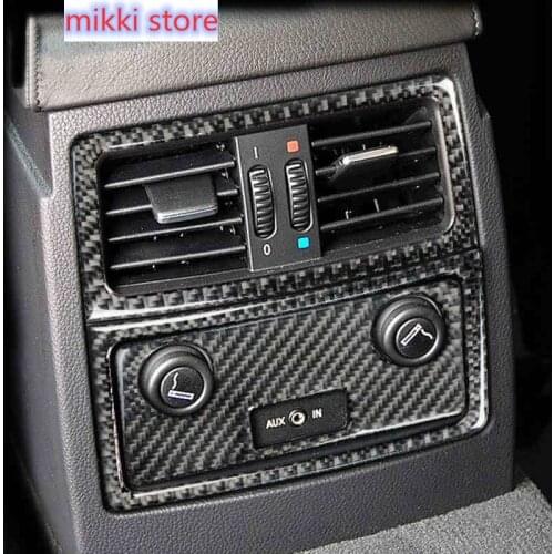 Carbon fiber Car Armrest Box Rear Air Vent Outlet Cover Trim frame decoration strip Stickers for BMW 5 Series E60 Accessories