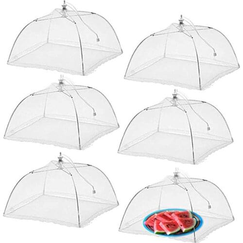 Foldable Household Washable Mesh Food Lid Picnic Barbecue Party Anti Fly Mosquito Net Tent Food Cover Umbrella Kitchen Gadgets
