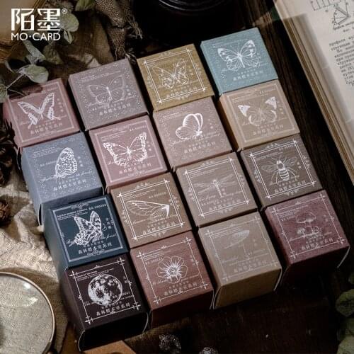 Forest Herbarium decoration stamp Butterfly mushroom wooden rubber stamps for scrapbooking stationery DIY craft standard seal