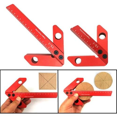 Woodworking Center Finder Square Center Scriber 45/90 Degree Right Angle Line Gauge Carpenter Ruler Woodwork Measuring Tool