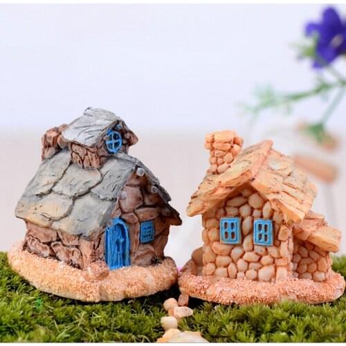 Country Cottage Figures decorative House mini fairy garden Aquarium fish tank animals statue resin craft TNB034