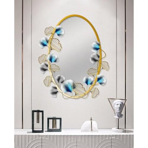 Wrought Iron Mirror Wall Decoration Background Wall Creative Bedroom Metal Nordic Decorative Wall Hanging Art Pendant