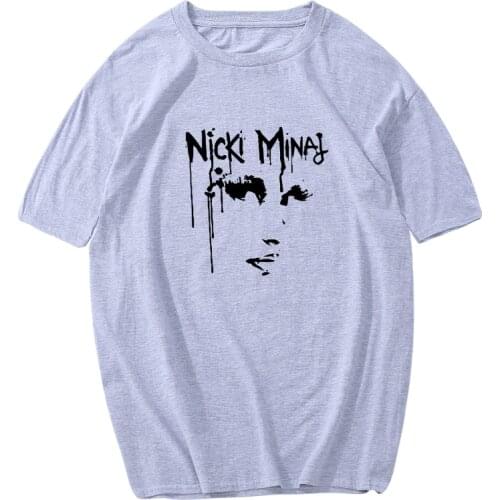 Nicki Minaj R&B Singer Breathable Cotton T-Shirts Men Loose Funny Hip Hop Hipster Punk Aesthetic T Shirt Tops Men Tees
