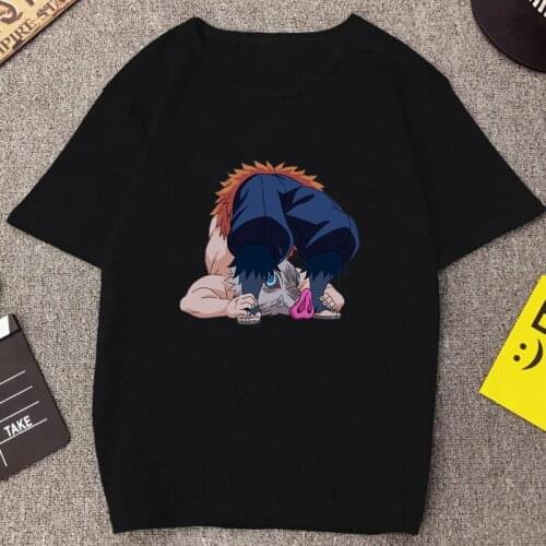 Hot Anime Demon Slayer T Shirt Funny Hashibira Inosuke Printed Graphic Tops Summer Fashion Streetwear Casual Harajuku Tees