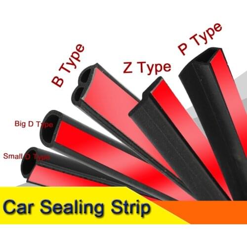 4m Car Door Seal Strip EPDM Rubber Noise Insulation Weatherstrip Soundproof B P Z D Shape Type Car Seal Strong Adhensive Sticker