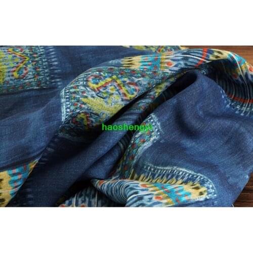 Chinese summer light ramie digital printing dress fabric