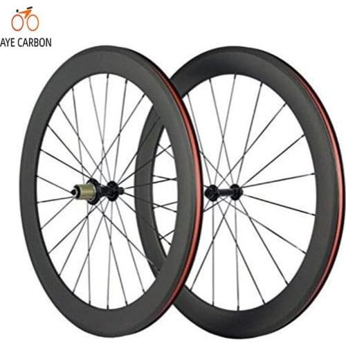 700C road bicycle wheels 50mm deep carbon wheels clincher wheelet for road bicycle UD or 3K finish with powerway hubs