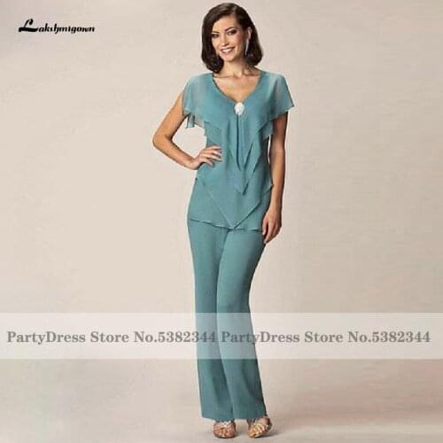 Lakshmigown Plus Size Mother of the Bride Dresses for Weddings 2020 Ruffles Chiffon Long Evening Party Dress Vestidos Largos