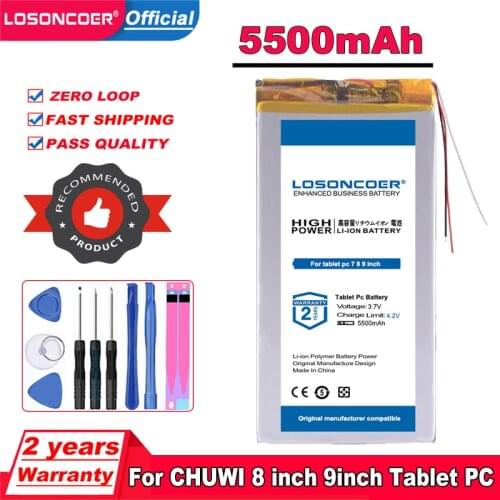 LOSONCOER 5500mAh 3263156 Battery for 8 inch 9inch Tablet PC CHUWI Hi8 / hi8 pro xv8 DVD DVR Batteries Tablet PC battery