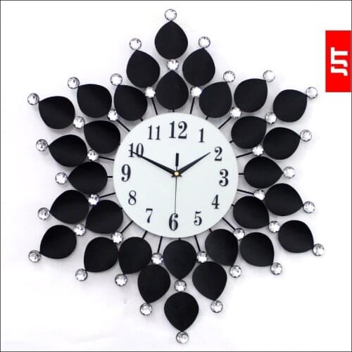 Luminousness Large luxury diamond iron modern wall clock fashion classic mute clock table
