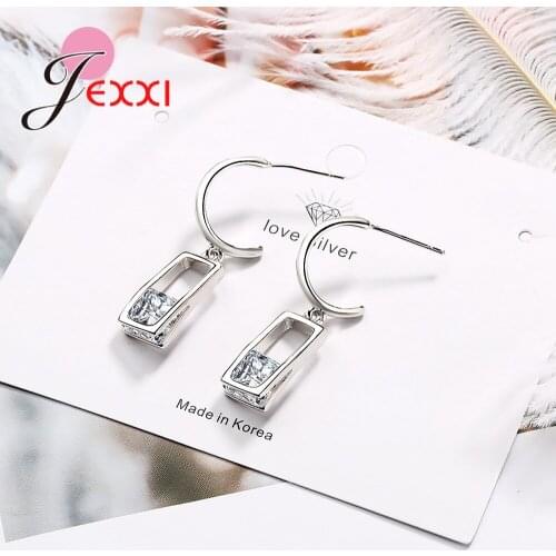 Fashion AAA CZ Element Pierced Earrings for Women 925 Sterling Silver Shining Cubic Zircon Made Wholesale Cheap Factory Price
