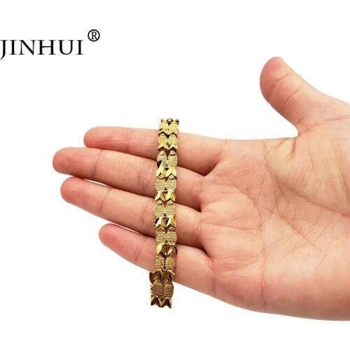 Jin Hui Fashion New African Ethiopia Women Gold color Bracelet Party Ornament Luxury Gifts for Friends Dubai fish style Bangle