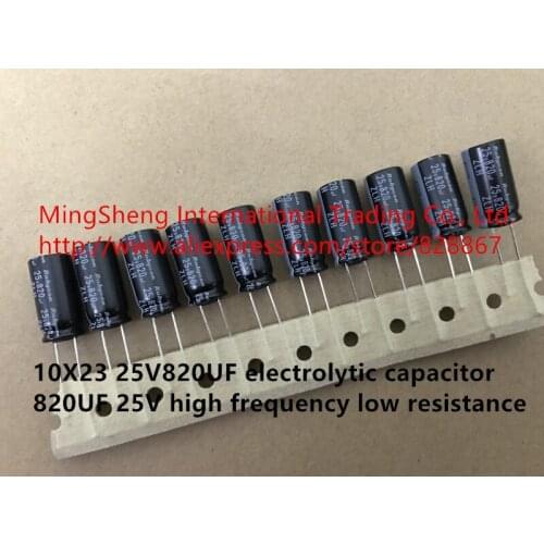 Original new 100% 10X23 ZLH YXH 25V820UF electrolytic capacitor 820UF 25V high frequency low resistance (Inductor)