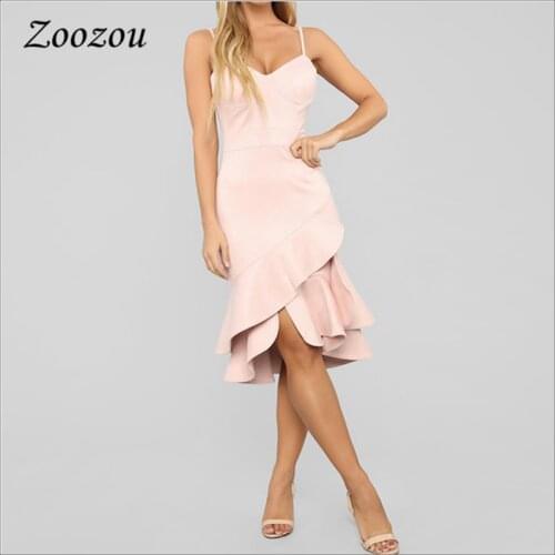 Ruffles Hem Suede Leather Women Camisole Dress Sexy Deep V Bodycon Party Wrap Dresses Slim Ladies Spaghetti Strap Dress Custom