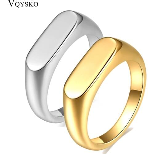 Stainless Steel Retro Simple Square Bullet Rings For Women Band Jewelry Hot Selling Wedding Party Accessories Drop Shipping